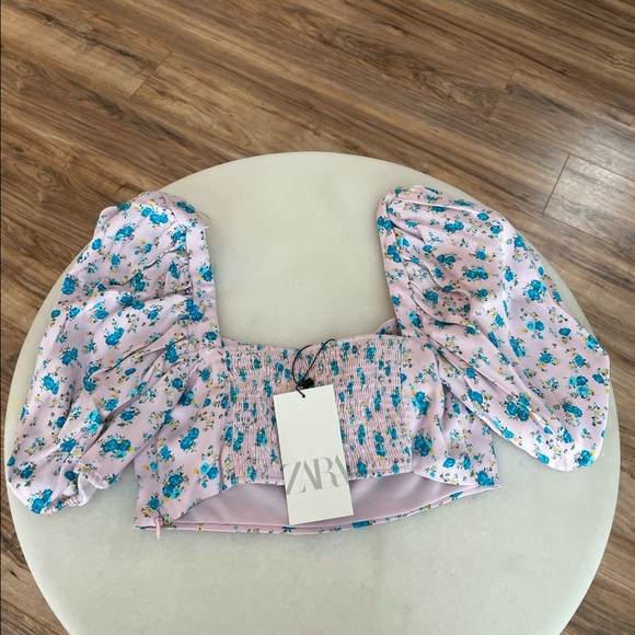 Zara Floral Corset Crop Top new with tags - Picture 5 of 7